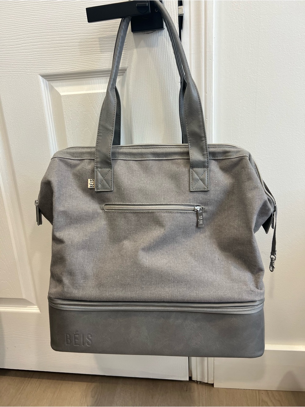 BEIS Gray Travel Tote with Bottom Shoe Compartment